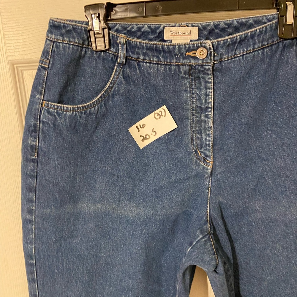 Westbound Dark Blue Cropped Women's Jeans - Picture 3 of 5
